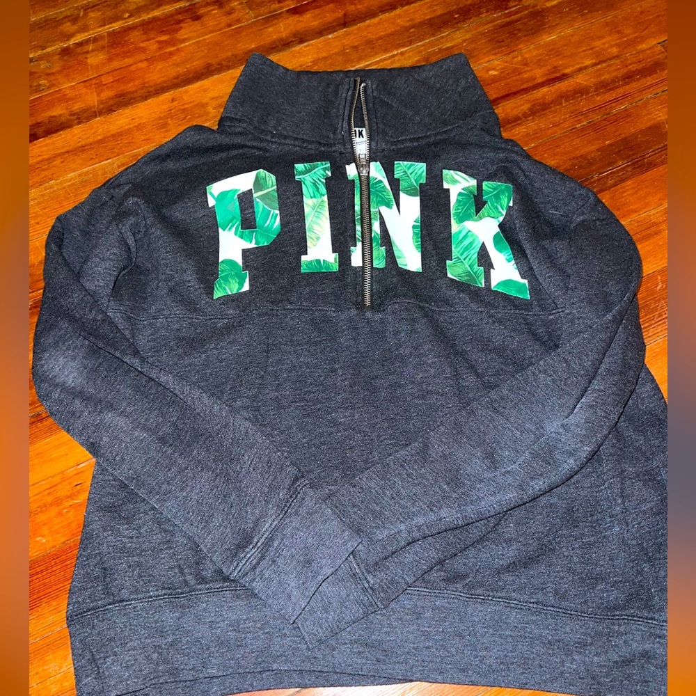 Pink brand half zip sweatshirt